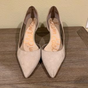 'Onyx' Half d'Orsay Pointy Toe Pump in Gray Suede